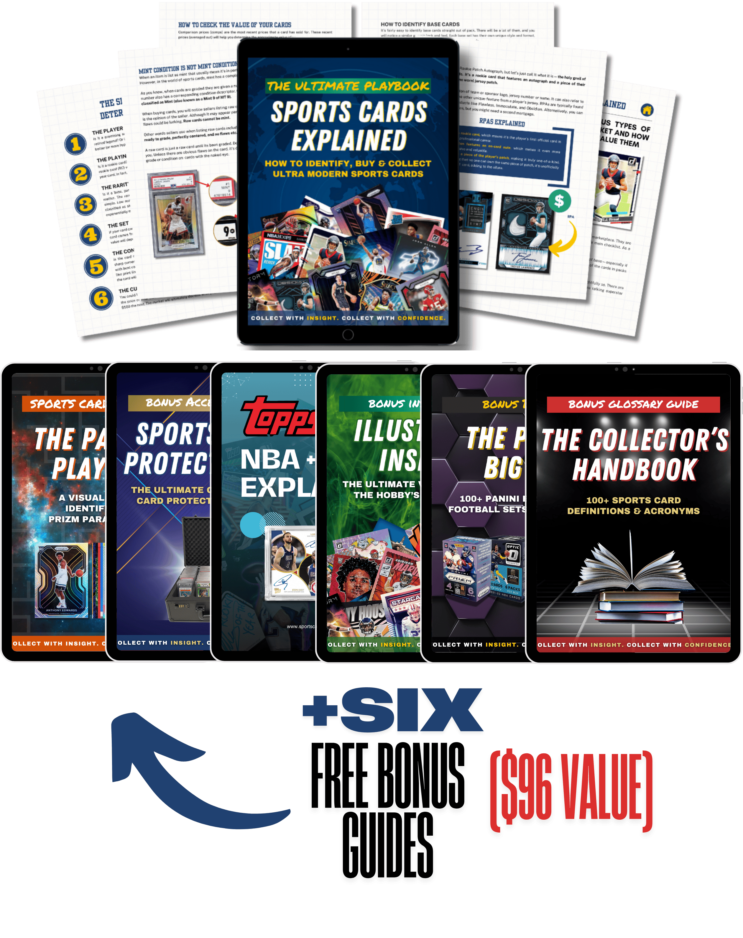 Man reading about parallel cards on tablet